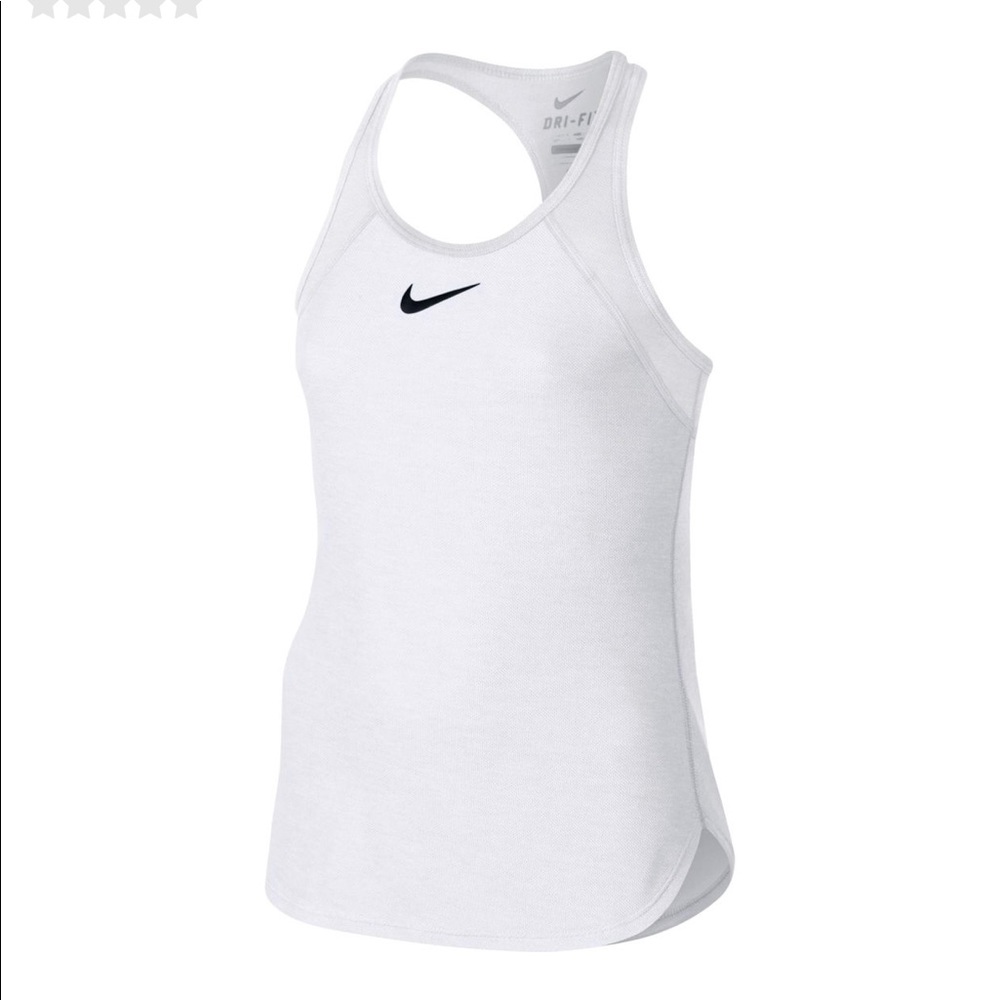 Nike girl’s slam tennis white court tank top